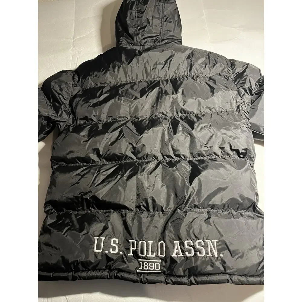 U.S. Polo Assn Arctic Recon Search Team Jacket Mens XL Black Puffer Hooded